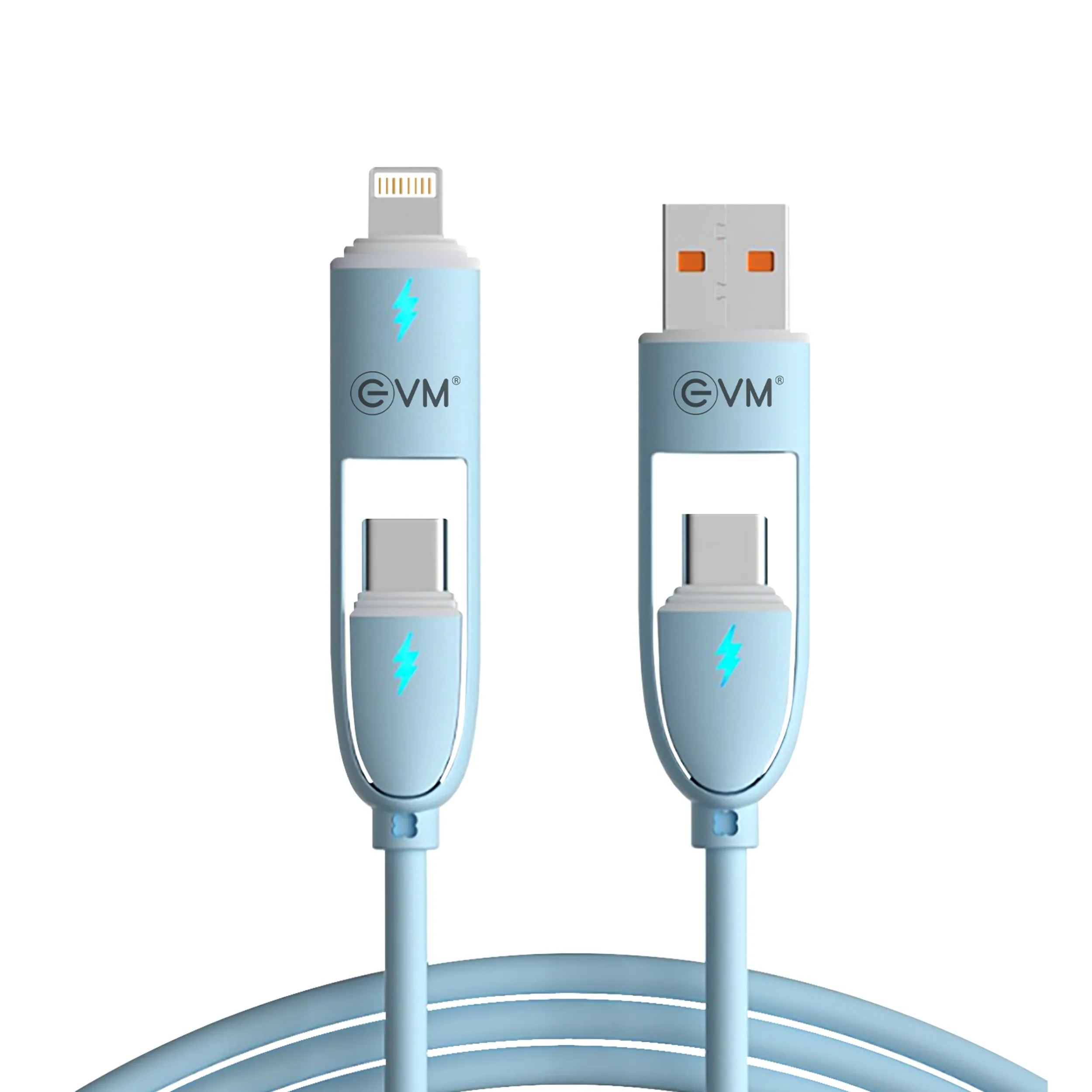EVM 4-in-1 Charge & Sync Cable 60W 1M (USB | Iphone | Type-C) EVM-M-5-BU view 2
